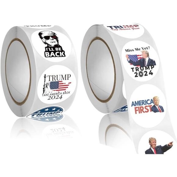2024 Donald Trump Stickers Roll 500Pcs Funny Presidential Election USA Decals‎ - Picture 3 of 7